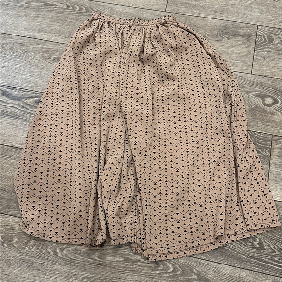 American Apparel Tan Geometric Pattern Skirt Maxi Midi Small - Picture 3 of 5